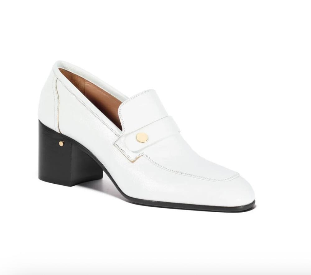 Laurence Dacade White Leather Tracy Heeled Loafers Shoes Italy